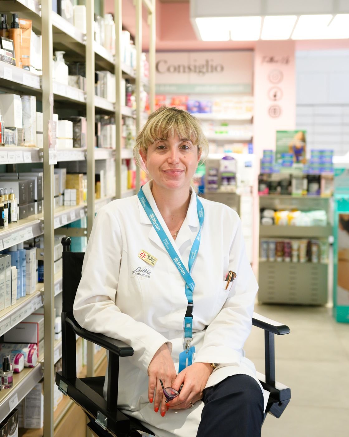 La dott.ssa Ercolani nella sua farmacia di piazzale Clodio a Roma